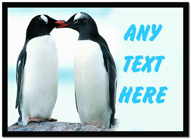 Kissing Penguins Computer Mouse Mat