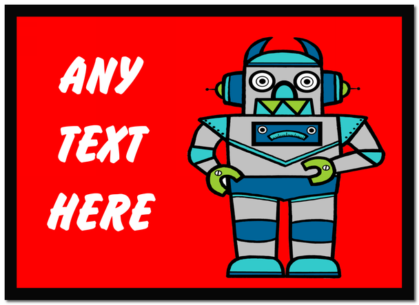 Red Robot Computer Mouse Mat