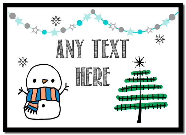 Snowman and Tree Christmas Mouse Mat