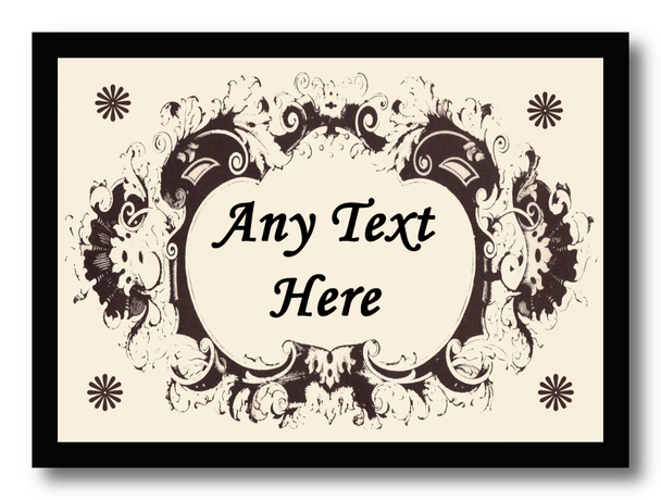 Cream And Brown Scroll Computer Mouse Mat