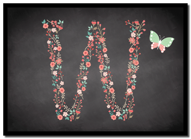 Chalk Letter Initial W Mouse Mat