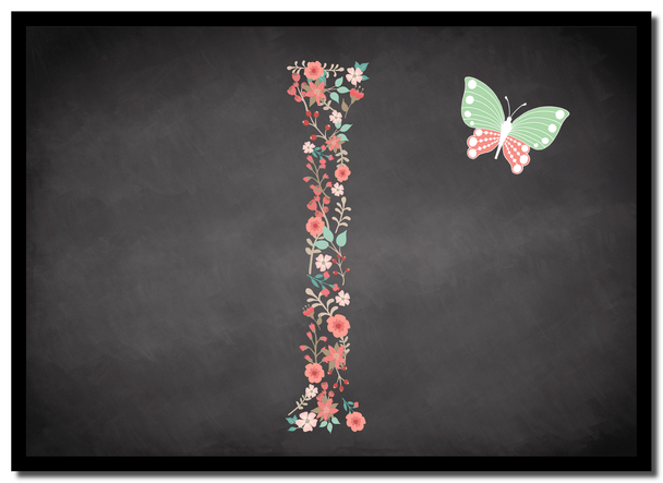 Chalk Letter Initial I Mouse Mat