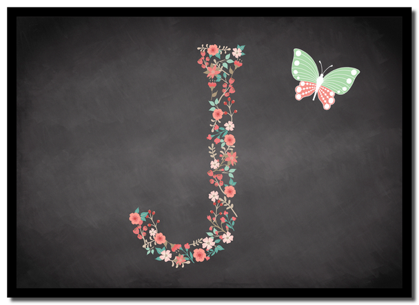 Chalk Letter Initial J Mouse Mat