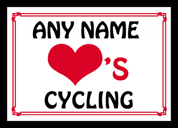 Love Heart Cycling Mouse Mat