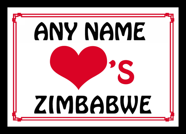 Love Heart Zimbabwe Mouse Mat