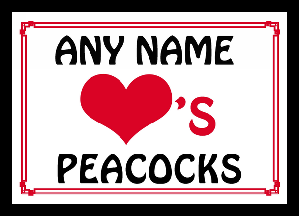 Love Heart Peacocks Mouse Mat