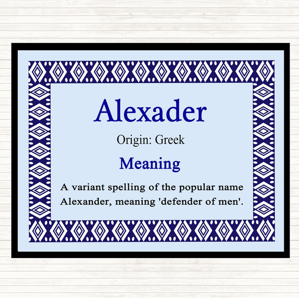 Alexader Name Meaning Mouse Mat Blue