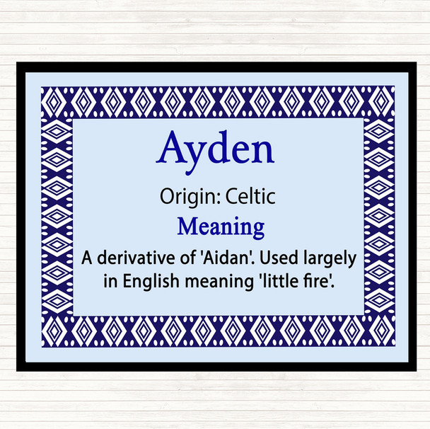 Ayden Name Meaning Mouse Mat Blue