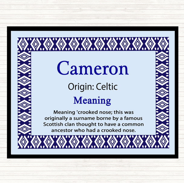 Cameron Name Meaning Mouse Mat Blue
