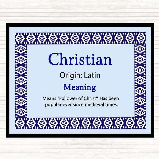 Christian Name Meaning Mouse Mat Blue