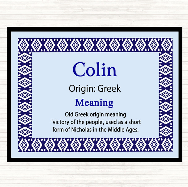 Colin Name Meaning Mouse Mat Blue