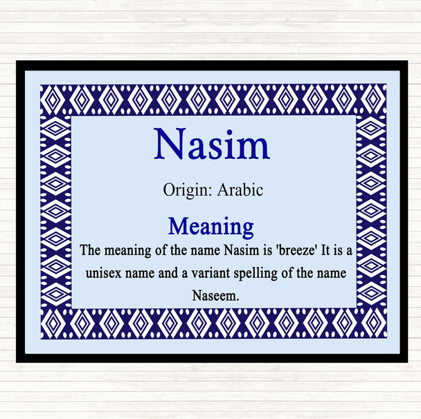 Nasim Name Meaning Mouse Mat Blue