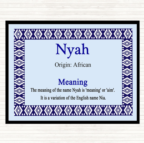 Nyah Name Meaning Mouse Mat Blue