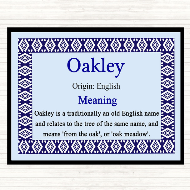 Oakley Name Meaning Mouse Mat Blue