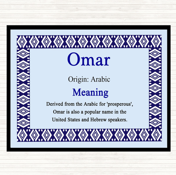 Omar Name Meaning Mouse Mat Blue