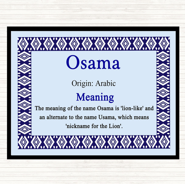 Osama Name Meaning Mouse Mat Blue