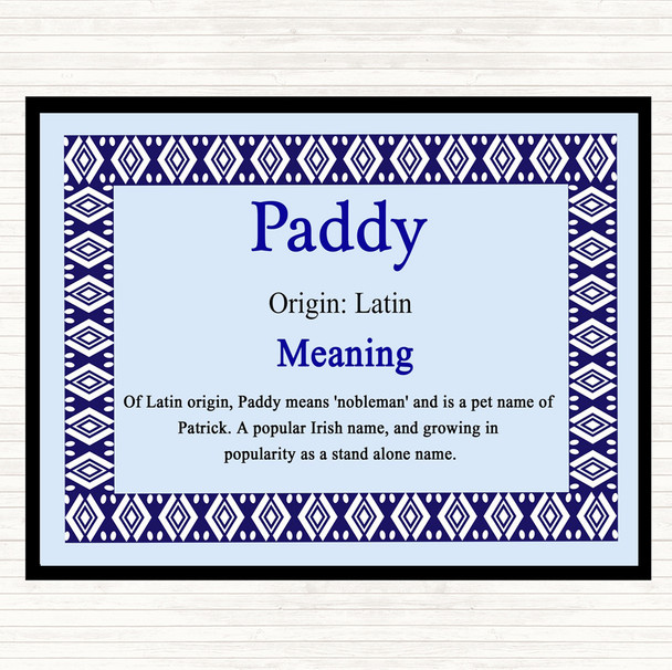 Paddy Name Meaning Mouse Mat Blue