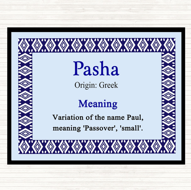 Pasha Name Meaning Mouse Mat Blue