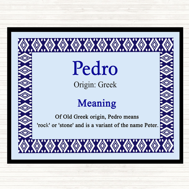 Pedro Name Meaning Mouse Mat Blue