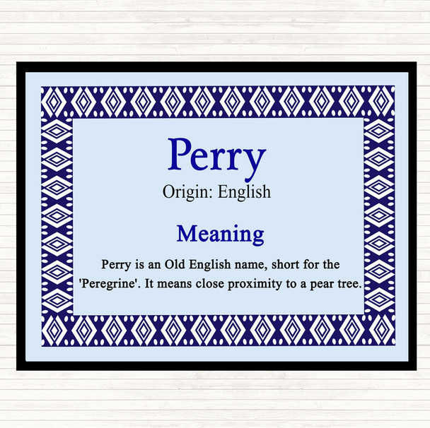 Perry Name Meaning Mouse Mat Blue