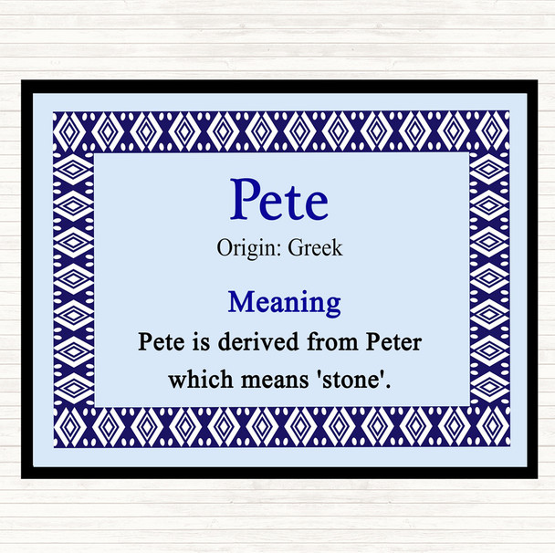 Pete Name Meaning Mouse Mat Blue