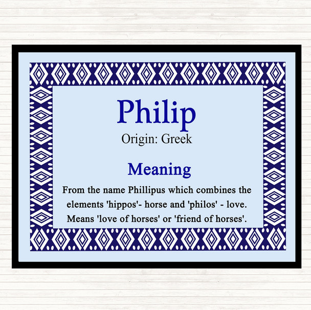 Philip Name Meaning Mouse Mat Blue