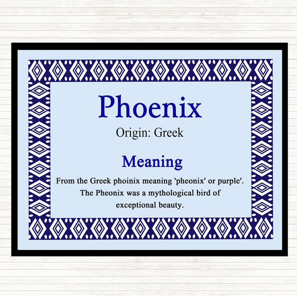 Phoenix Name Meaning Mouse Mat Blue