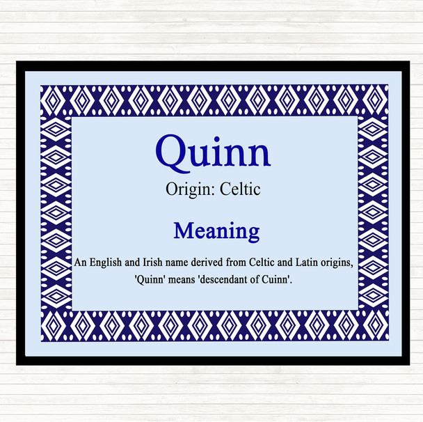 Quinn Name Meaning Mouse Mat Blue