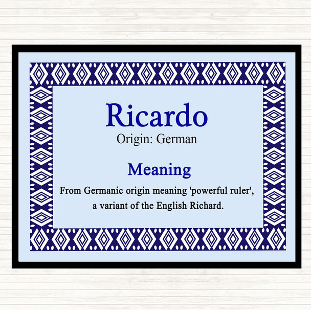 Ricardo Name Meaning Mouse Mat Blue