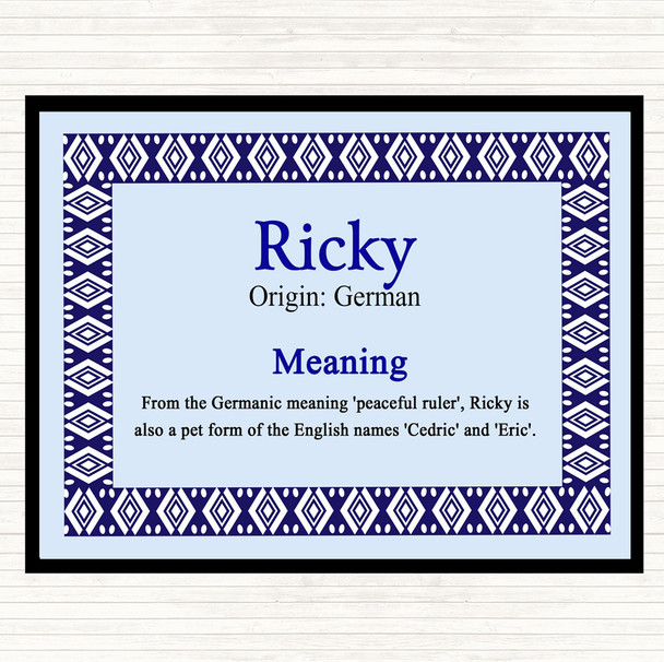 Ricky Name Meaning Mouse Mat Blue