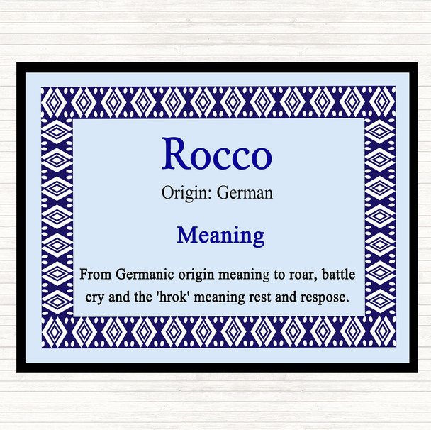 Rocco Name Meaning Mouse Mat Blue