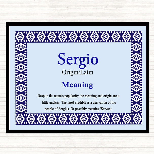 Sergio Name Meaning Mouse Mat Blue
