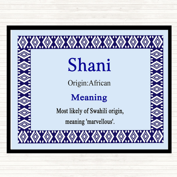 Shani Name Meaning Mouse Mat Blue