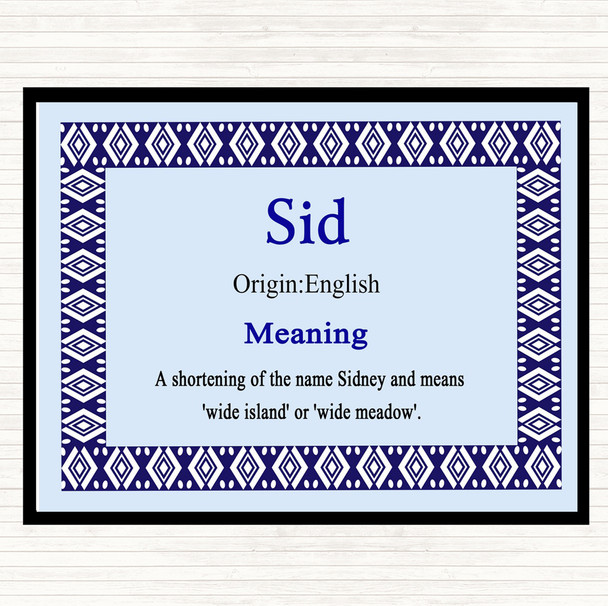 Sid Name Meaning Mouse Mat Blue