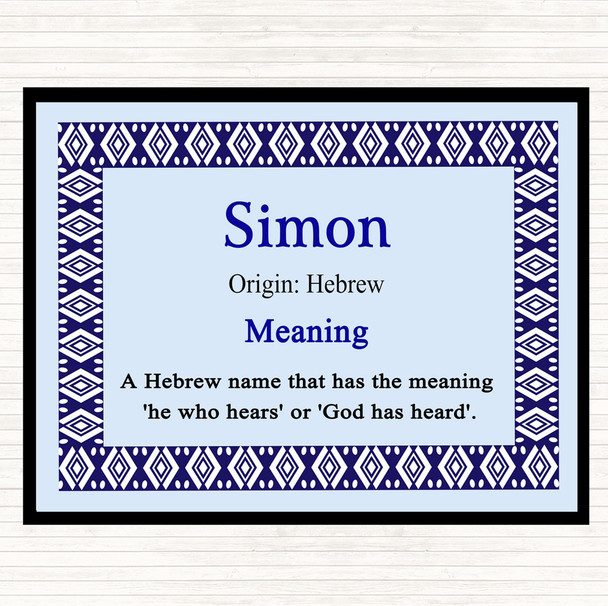 Simon Name Meaning Mouse Mat Blue