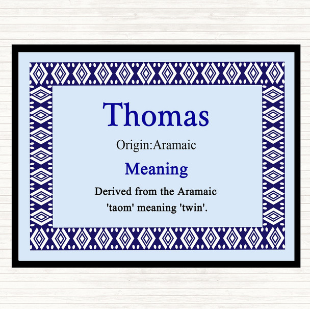 Thomas Name Meaning Mouse Mat Blue