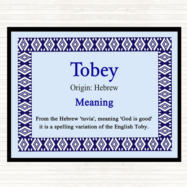 Tobey Name Meaning Mouse Mat Blue
