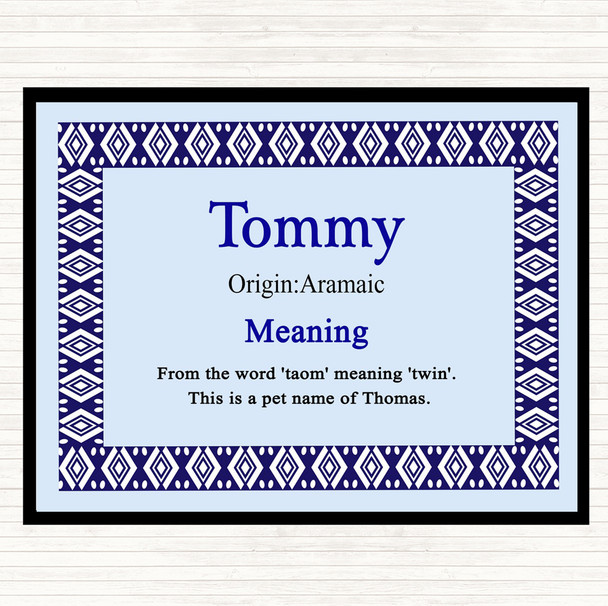 Tommy Name Meaning Mouse Mat Blue