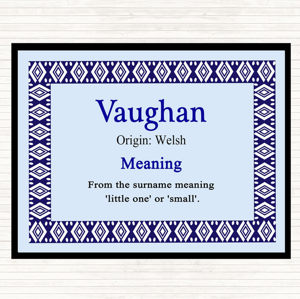 Vaughan Name Meaning Mouse Mat Blue