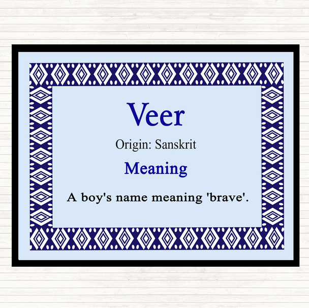 Veer Name Meaning Mouse Mat Blue