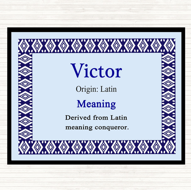Victor Name Meaning Mouse Mat Blue