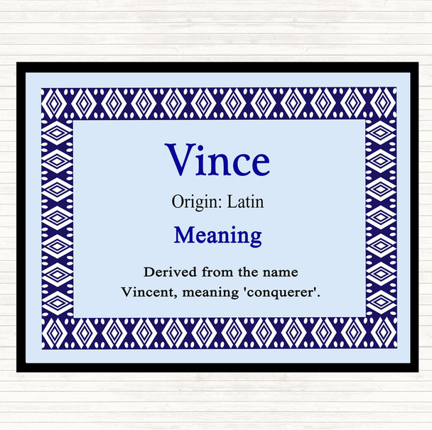 Vince Name Meaning Mouse Mat Blue