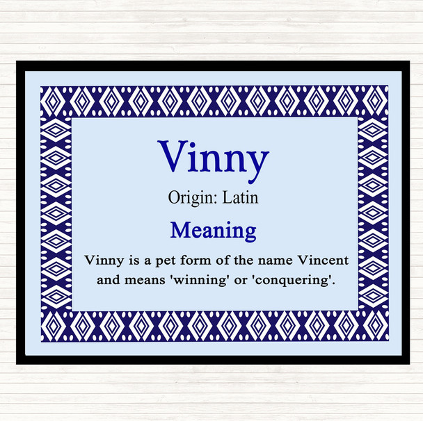 Vinny Name Meaning Mouse Mat Blue