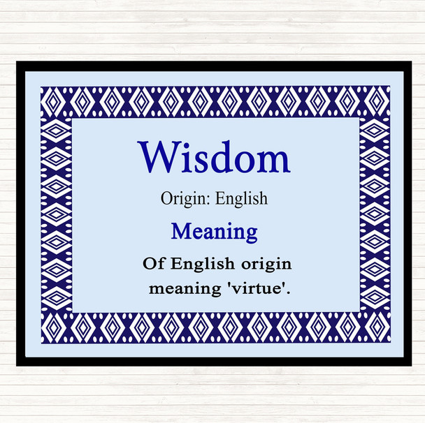 Wisdom Name Meaning Mouse Mat Blue