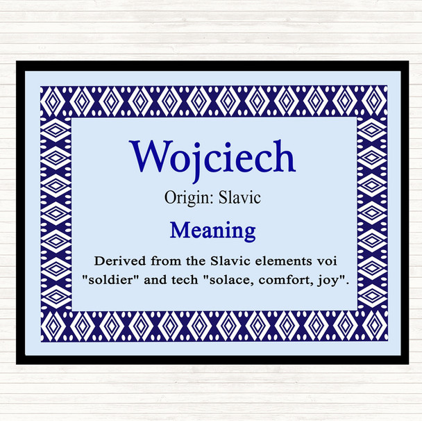 Wojciech Name Meaning Mouse Mat Blue