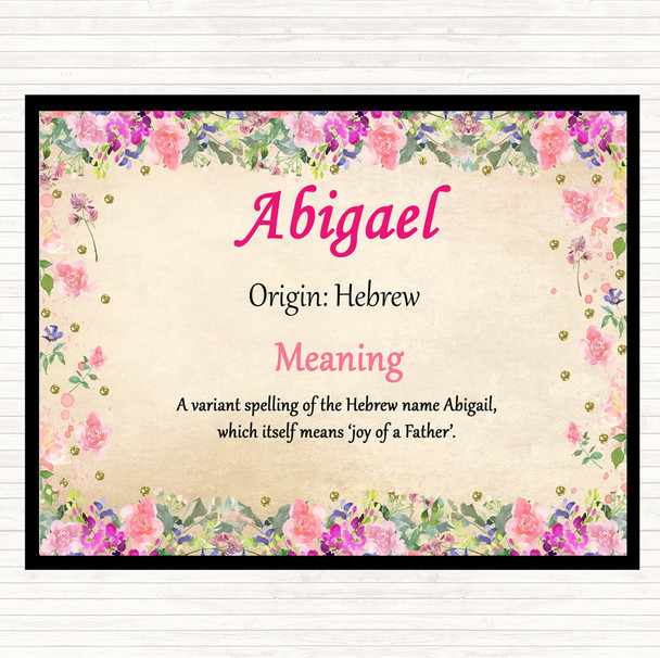Abigael Name Meaning Mouse Mat Floral