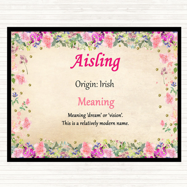 Aisling Name Meaning Mouse Mat Floral
