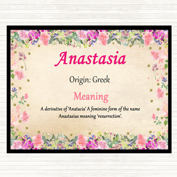 Anastasia Name Meaning Mouse Mat Floral