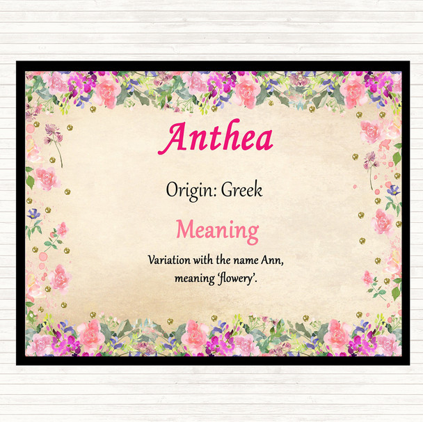 Anthea Name Meaning Mouse Mat Floral