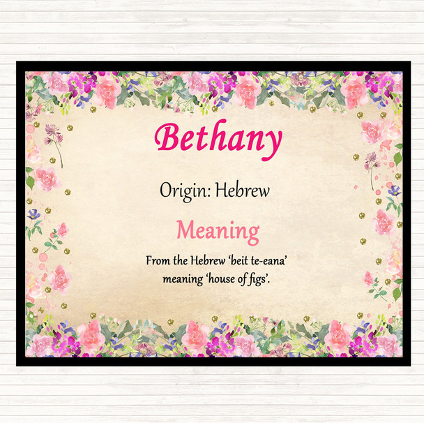 Bethany Name Meaning Mouse Mat Floral
